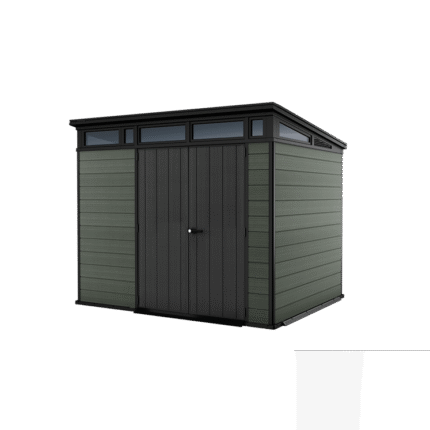 Keter 9x 7 Cortina Heavy Duty Plastic Pent Shed – Green